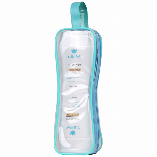 YUDIVA 2 Products in 1 Bottle, Shea Butter Shampoo & Conditioner Set, with travel bag, fits all hair types, 15.2 Fl oz