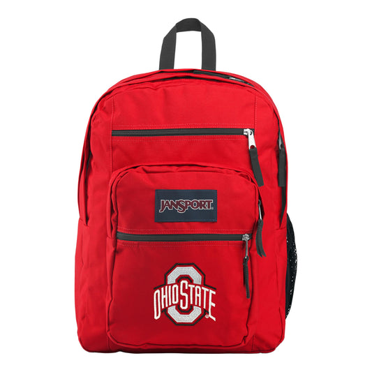 JanSport NCAA Officially Licensed Backpack, Ohio State Buckeyes, Big Student with Padded 15-Inch Laptop Sleeve, 2 Compartment Computer Bag with Bottle Pocket & Haul Handle, Book Rucksack, Red Tape