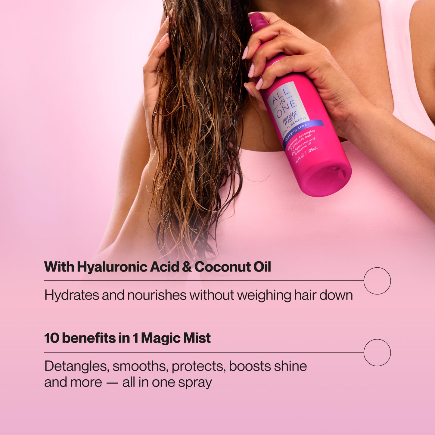 Suave All In One Magic Mist Leave In Spray For Women, Detangles, Hydrates & Refreshes Hair, Boosts Shine, Controls Frizz, Scented, All Hair Types, 11 Beauty & Personal Care Suave