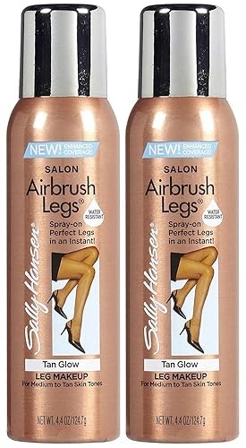 Sally Hansen Airbush Sun Self-Tanner for Legs-Tan Glow-4.4oz, 2 pack