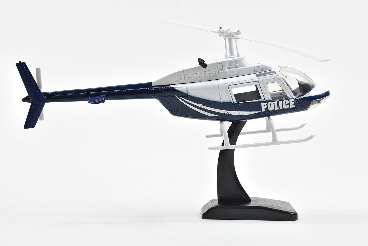 New Ray Bell 206 Helicopter Dark Blue and White Police Sky Pilot Series 1/34 Diecast Model