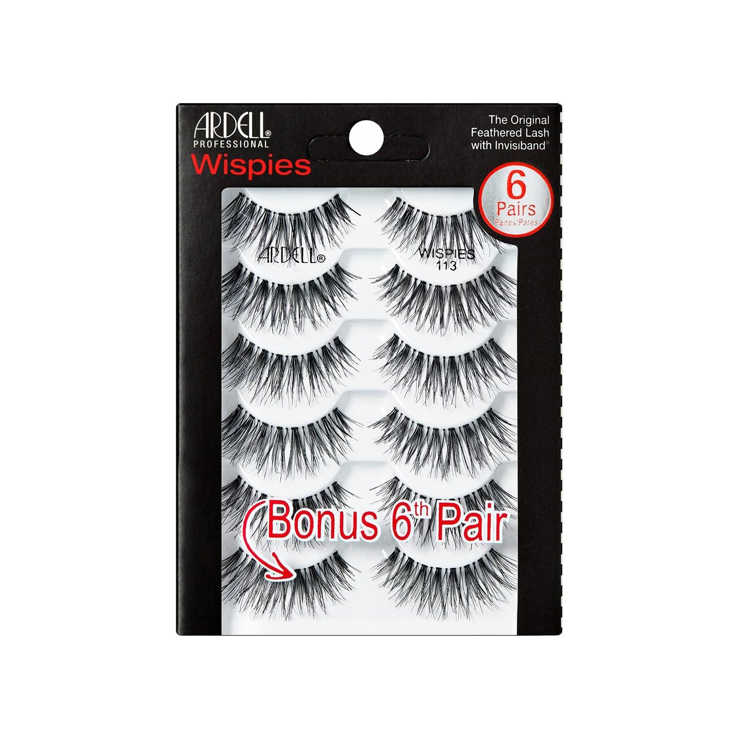 Ardell Wispies False Eyelashes 113 - Natural Wispy Strip Lashes, Lightweight & Seamless Invisiband for All-Day Wear, 6 Pairs, 1 Pack Beauty and Personal Care Ardell