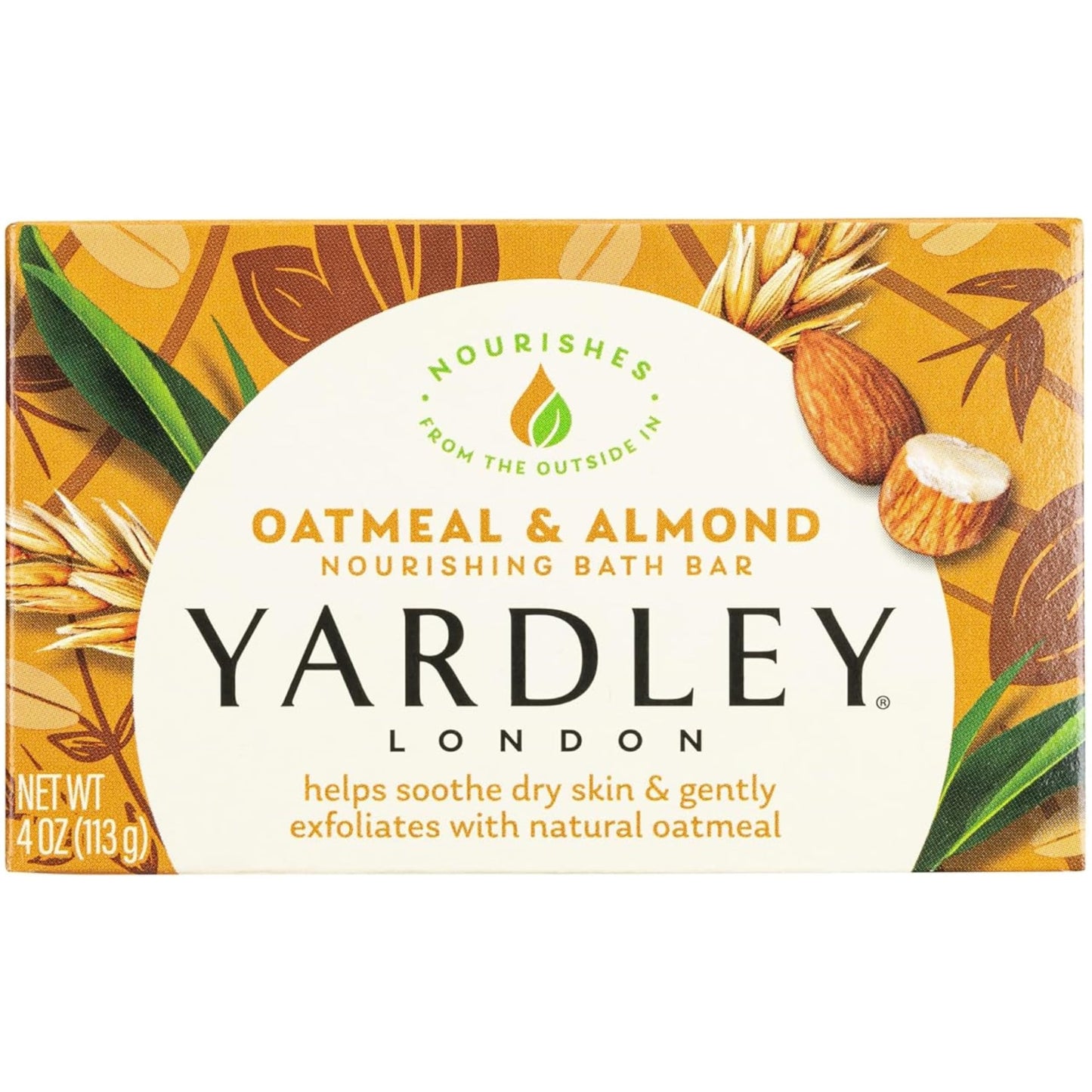 Yardley London Oatmeal and Almond Naturally Moisturizing Bath Bar, 4.0 oz. (Pack of 8)