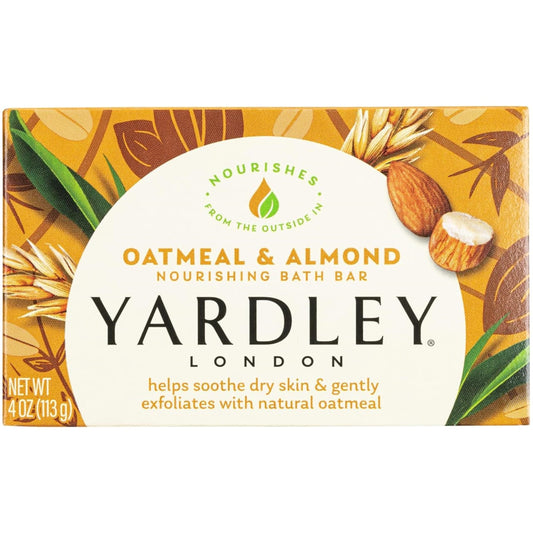 Yardley London Moisturizing Bar Oatmeal & Almond with Natural Oats 4.0 oz (Pack of 5)