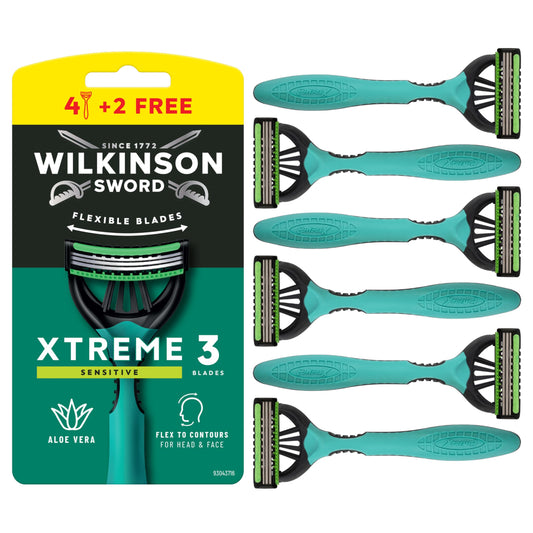 Wilkinson Sword Xtreme 3 Sensitive Disposable Razor for Men 4+2 Beauty and Personal Care Wilkinson Sword