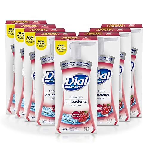 Dial Antibacterial Foaming Hand Wash, Power Berries, 7.5 Oz Pump Bottle, 8/carton