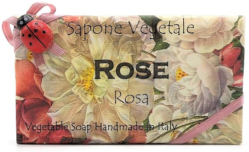 Alchimia Ladybug Rose Vegetable Soap Handmade In Italy - 10.5 oz Soap Bar
