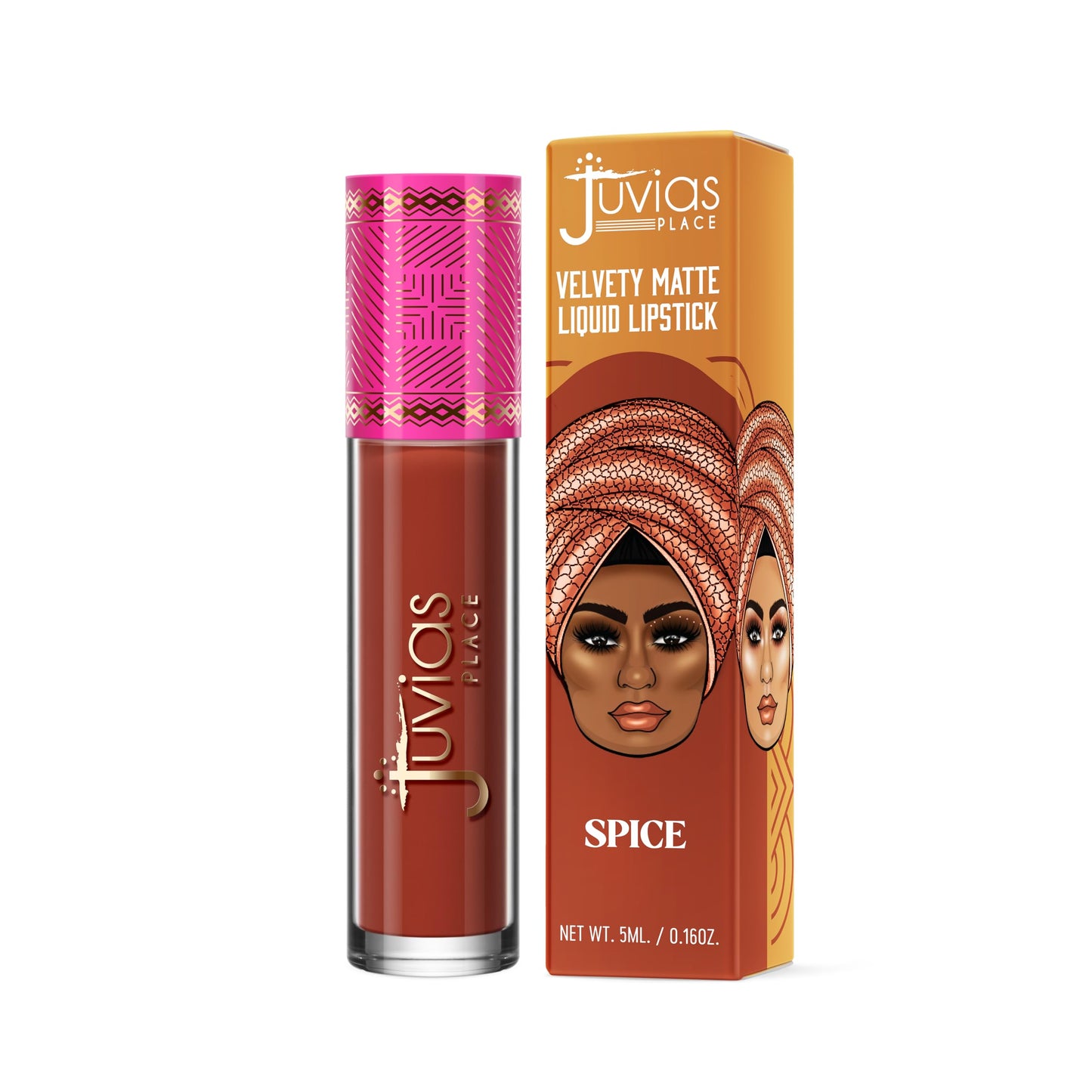 Juvia's Place Velvety Matte Liquid Lipstick Spice - Hydrating, Long-Wearing, Velvety Soft & Feather Light - Hyperpigmented Creamy Matte Lipstick