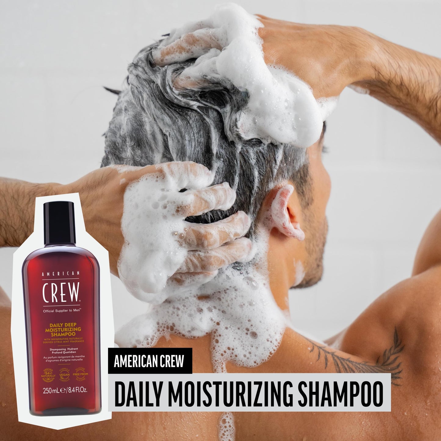 American Crew Shampoo for Men, Daily Deep Moisturizer, Naturally Derived, Vegan Formula, Citrus Mint Fragrance, 33.8 Fl Oz Beauty and Personal Care AMERICAN CREW
