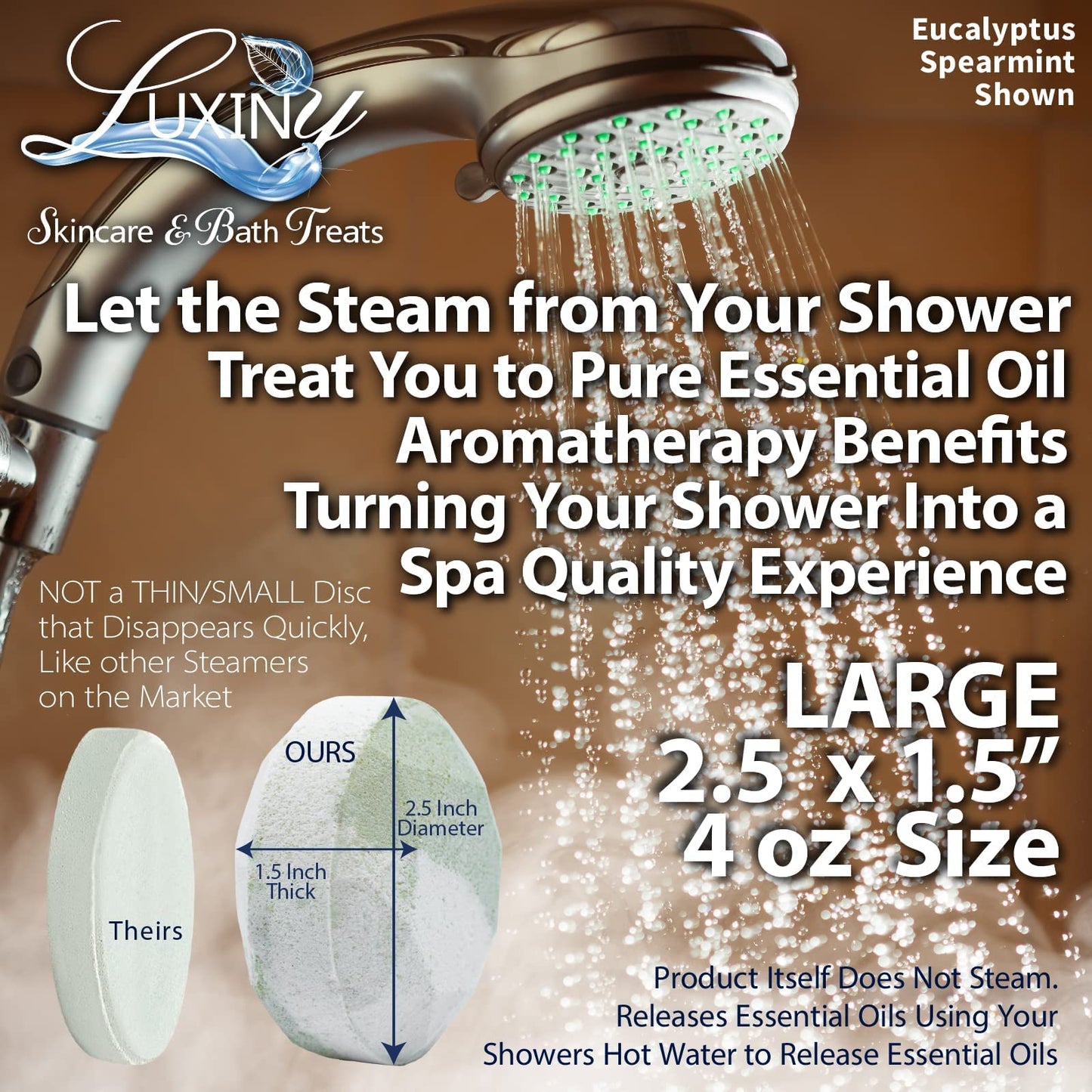 Shower Bombs Aromatherapy in Your Shower, American Made by Luxiny, Shower Steamer Tablets Melt to Release a Fragrant Vapor for Natural Stress Relief…