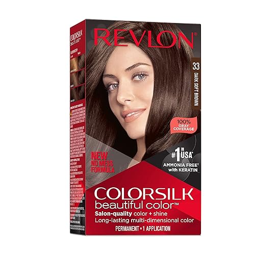 Revlon Colorsilk Beautiful Color Permanent Hair Color, Long-Lasting High-Definition Color, Shine & Silky Softness with 100% Gray Coverage, Ammonia