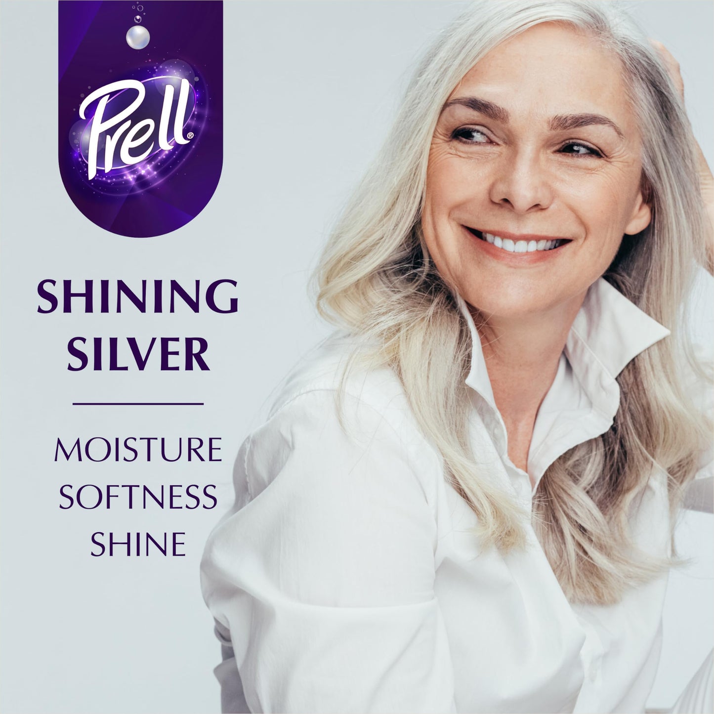Prell Purple Shampoo + Conditioner Set for Blonde, Bleached, Gray & Silver Hair, Neutralizes Yellow Tones, Color-Safe Hydrating Lotus Flower System