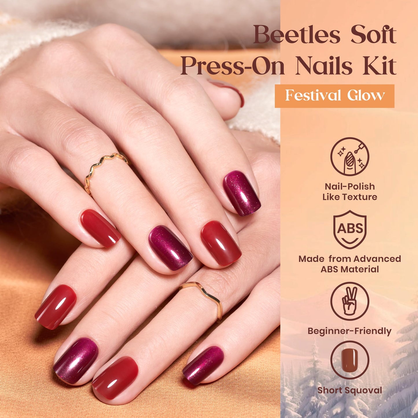 Beetles Press On Nails Kit - Festival Glow | 360Pcs 12 Colors Short Square Press On Nails | 15 Sizes Matte Glossy Glitter With Nail Glue & Nail Tabs Beauty and Personal Care beetles Gel Polish
