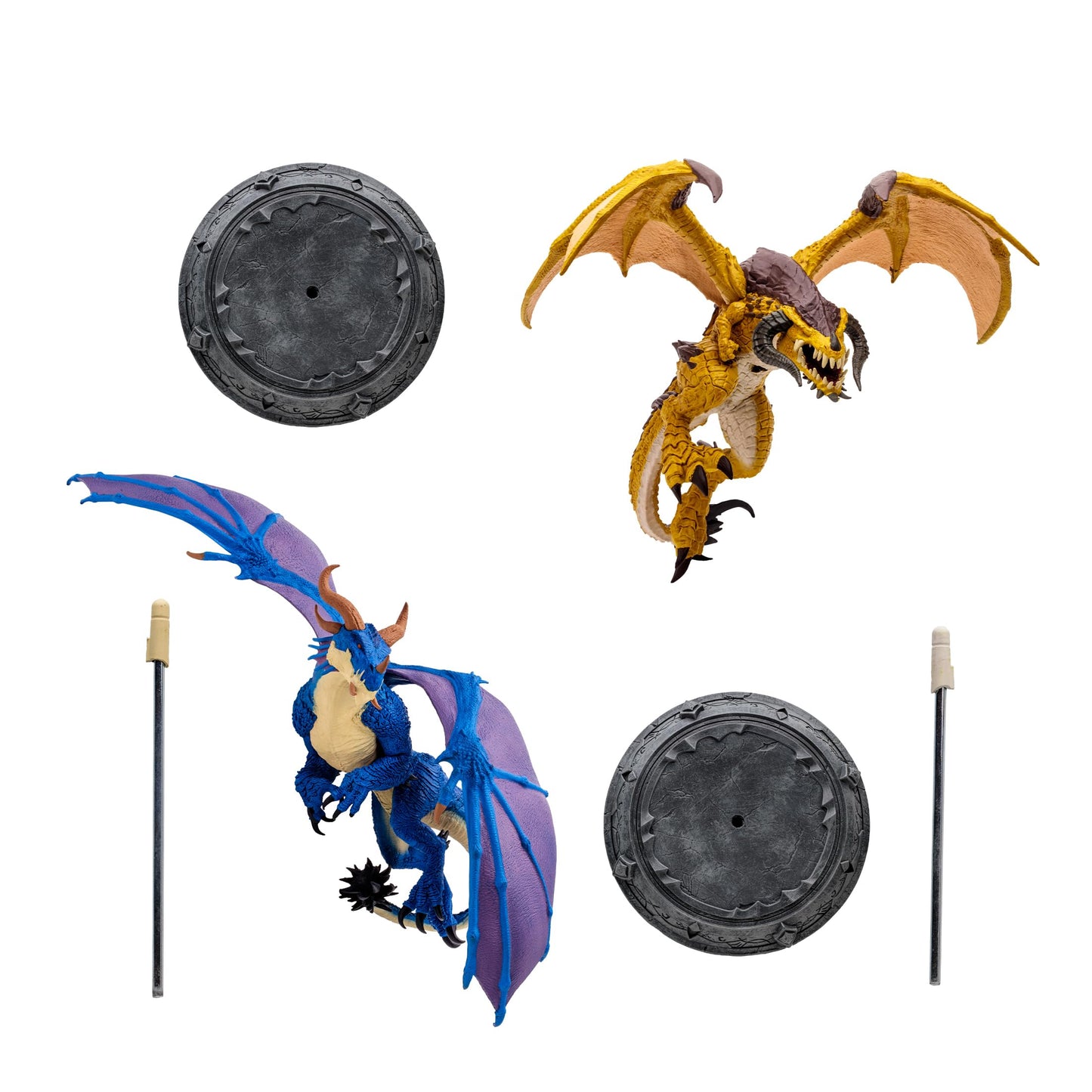 WORLD OF WARCRAFT McFarlane Toys Bronze Proto-Drake and Blue Highland Drake 2pk 1:12 Scale Posed Figures, Gold Label, Amazon Exclusive
