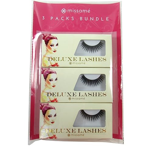 Missamé SULTRY Deluxe Beauty False Eyelashes Set, Handmade Lashes with Premium Synthetic Fibers, Black, 3 Pairs of Strip Lash