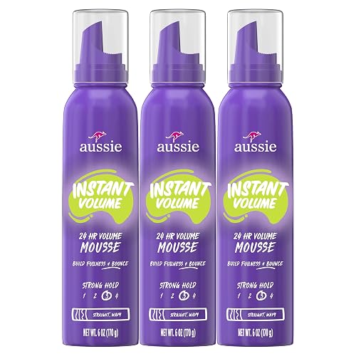 Aussie Instant Volume Mousse Triple Pack, 24-hour Volume Mousse, 6 oz