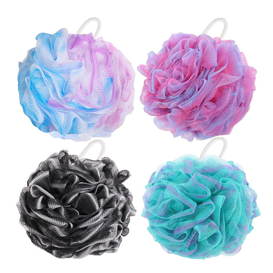 BTYMS 4 Pieces Shower Loofahs Bath Sponges 60g Bath Scrunchies Mesh Pouf Exfoliating Loofa for Body Washing Beauty & Personal Care BTYMS