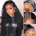 Nervoss HD Lace Front Wigs Human Hair Water Wave 13x4 Lace Front Wigs Pre Plucked with Baby Hair Deep Wave Glueless Transparent Lace Front Wigs