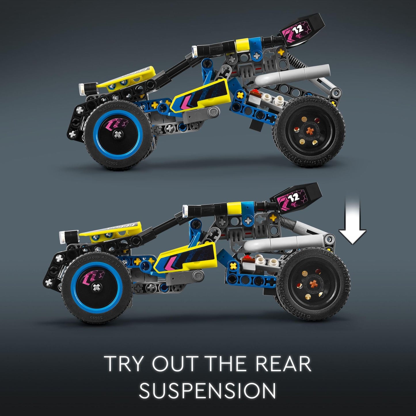 LEGO Technic Off-Road Race Buggy 42164, Buildable Car with 4-Cylinder Engine & Suspension, Cool Rally Toy for Boys & Girls Ages 8+