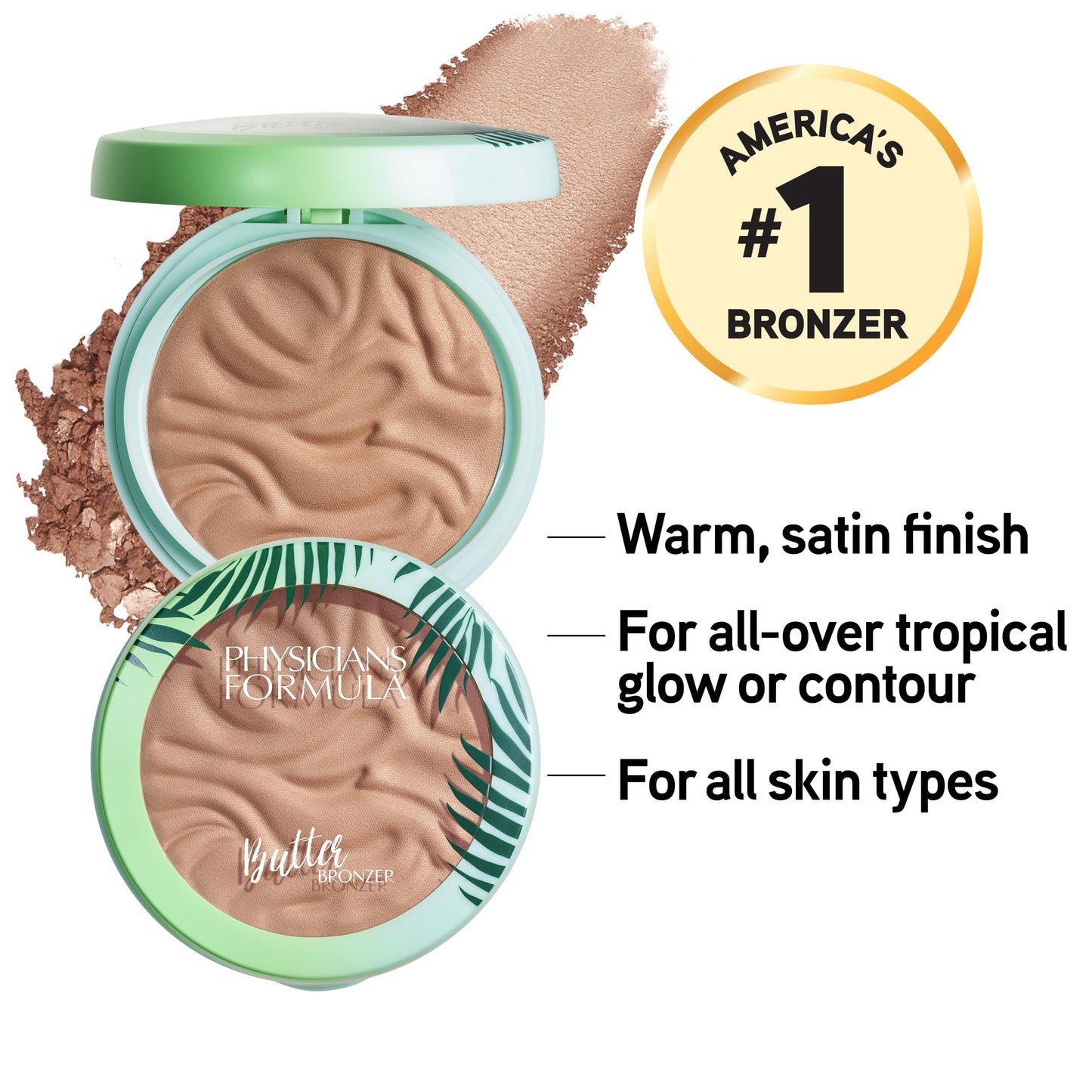 Physicians Formula Murumuru Butter Bronzer, Moisturizing, Nourishing Murumuru Butter for Silky Glow, Dermatologist Tested, Hypoallergenic, Vegan