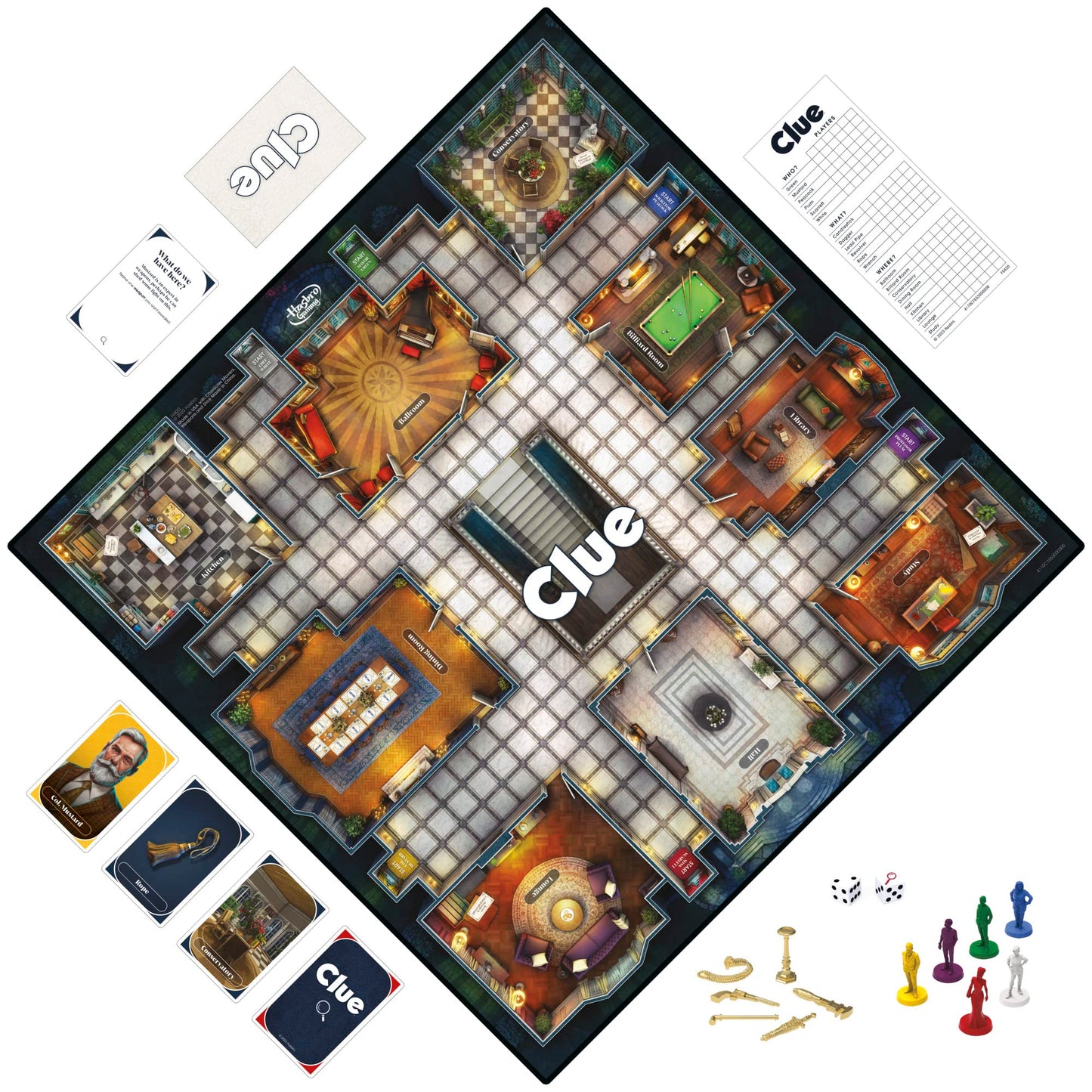 Clue Board Game for Ages 8 and Up, Reimagined Clue Game for 2-6 Players, Mystery, Detective, Family Games for Kids and Adults