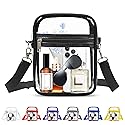 VOROLO Clear Crossbody Bag Stadium Approved See Through Purse Handbag,Small See Through Purse Handbag with Adjustable Shoulder Strap for Sports Black