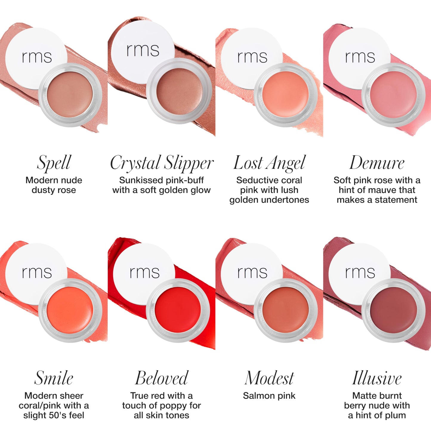 RMS Beauty Lip2Cheek Cream Blush & Lip Tint - Multi-Use Hydrating Cream Color, Natural Pigments, Lightweight Glow, Long-Lasting, Portable 0.28 oz