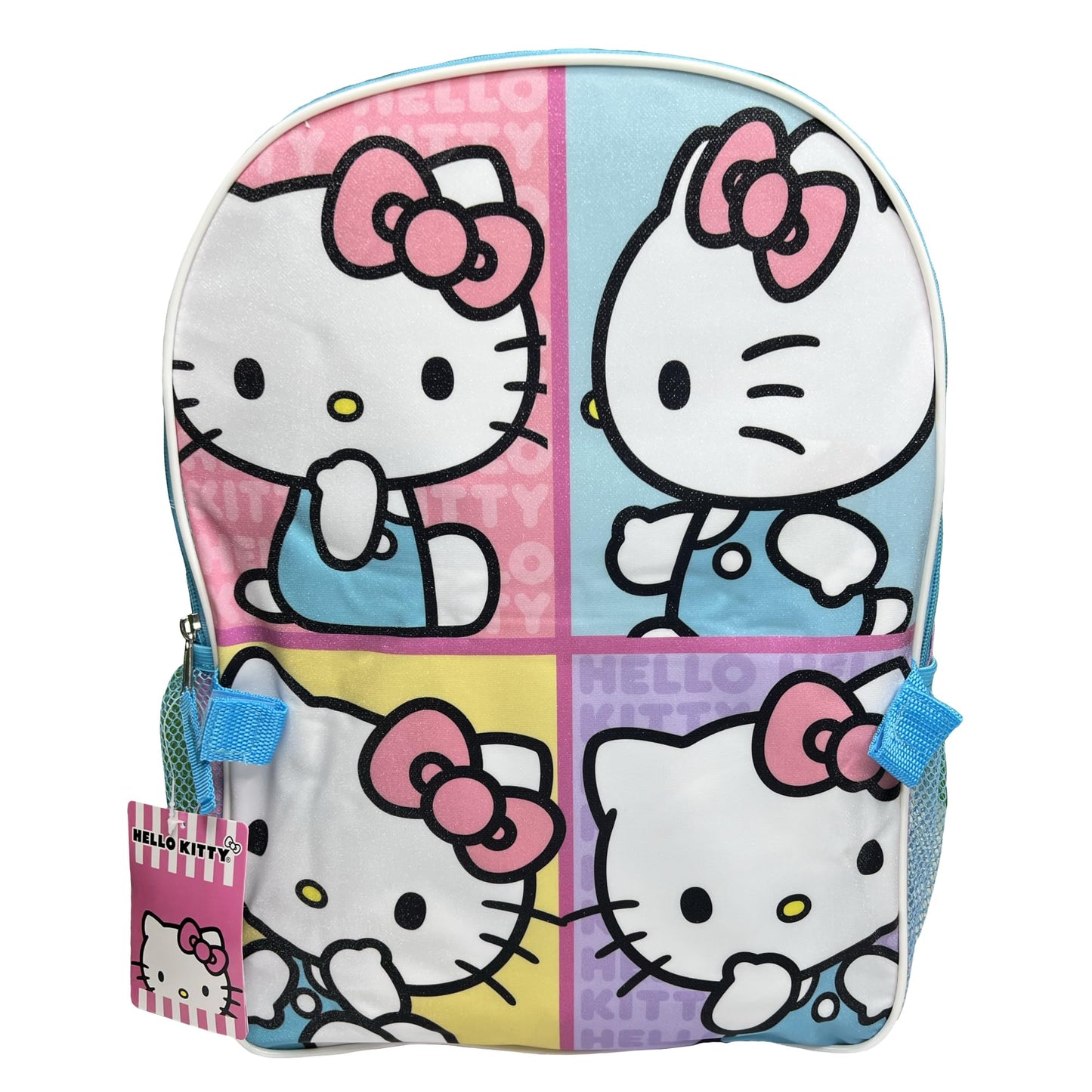 Fast Forward Hello Kitty Kids 16" Backpack with Matching Lunch Box, Pink and Blue, School Bag Set