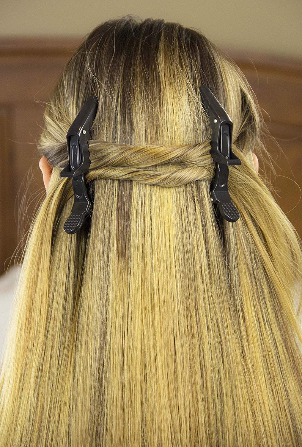 12Pcs Hair Clips for Styling Sectioning - Wide Teeth Double Hinged Design Professional Salon Quality Alligator Hair Clips (black)