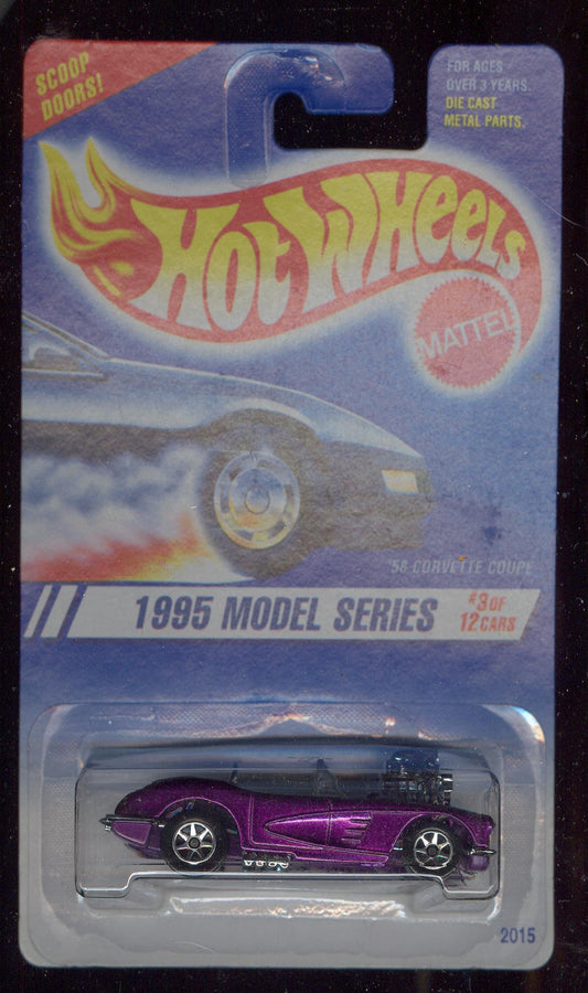 Hot Wheels 1995-3 of 12 PURPLE '58 Corvette Coupe Model Series 1:64 Scale