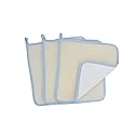Bleu Bath (3 Pack) Dual-Sided Exfoliating Skin Towel Cotton Terry Body Cloth Scrubber Premium Sturdy Loofah Towel Soft and Buffing Wash Cloth White
