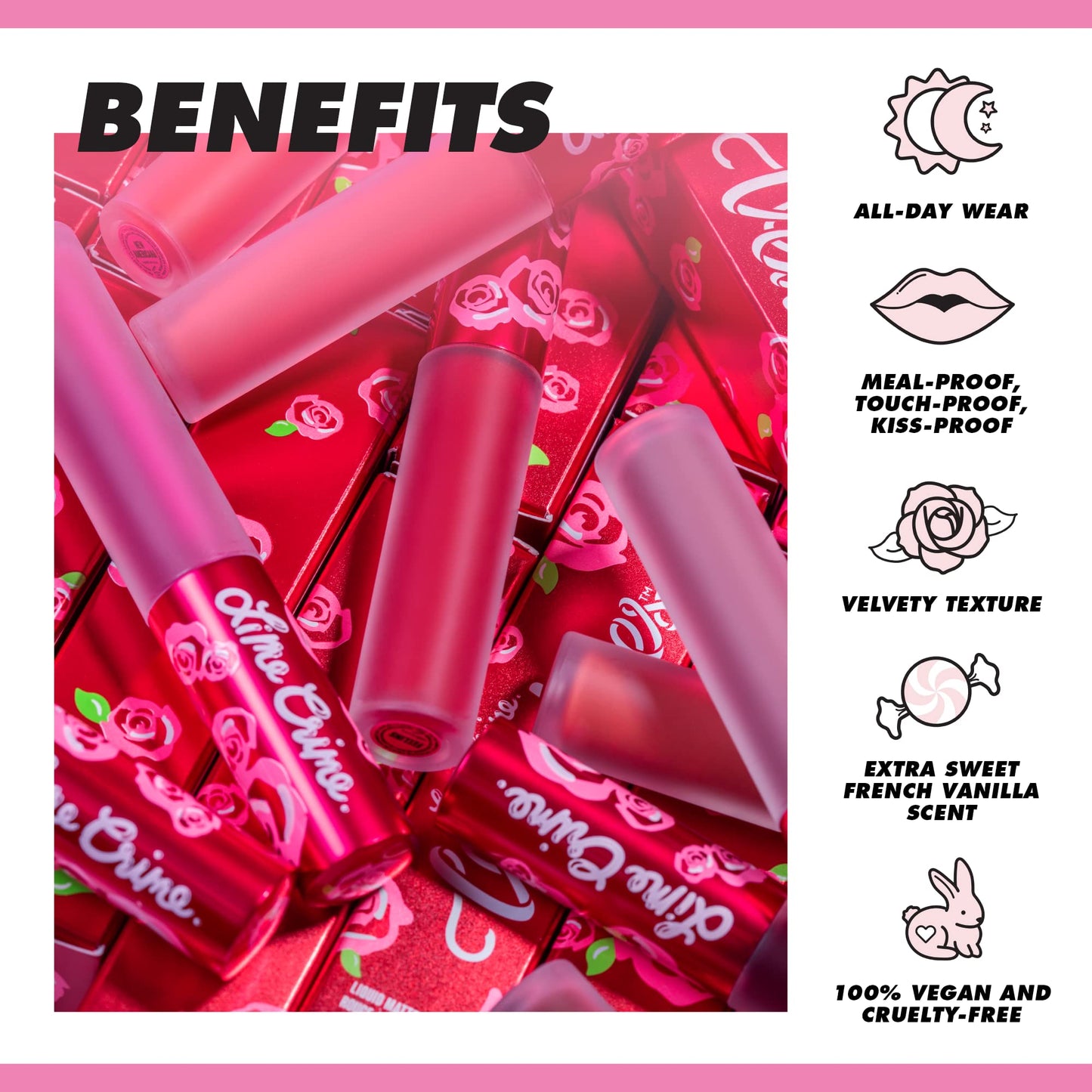 Lime Crime Velvetines Liquid Matte Black Lipstick, Black Velvet - Bold, Long Lasting Shades & Lip Lining - Stellar Color & High Comfort for All-Day