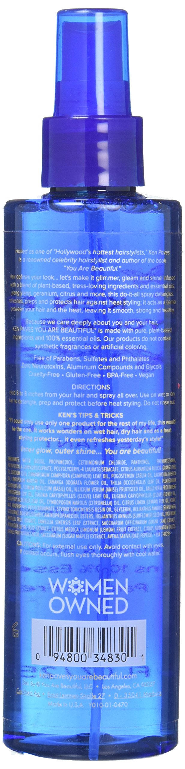 Ken Paves You Are Beautiful Detangling Thermal Protectant Spray, 0.07 Pound