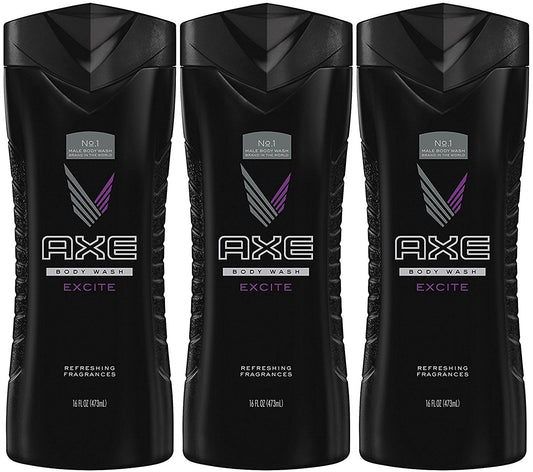 Axe Shower Gel, Excite 16 Ounce (Pack of 3)