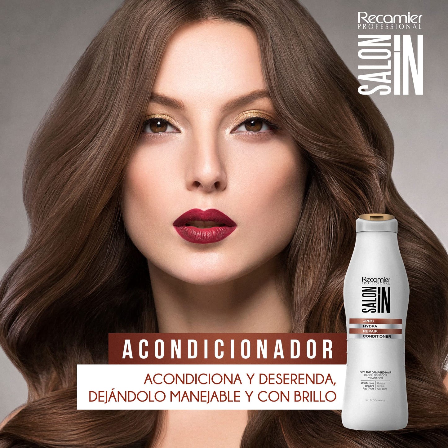 Salon In by Recamier | Hydra Repair Kit - Shampoo, Conditioner (33.8 fl oz Each) & Leave-On (10.1 fl oz) | Dry And Damaged Hair