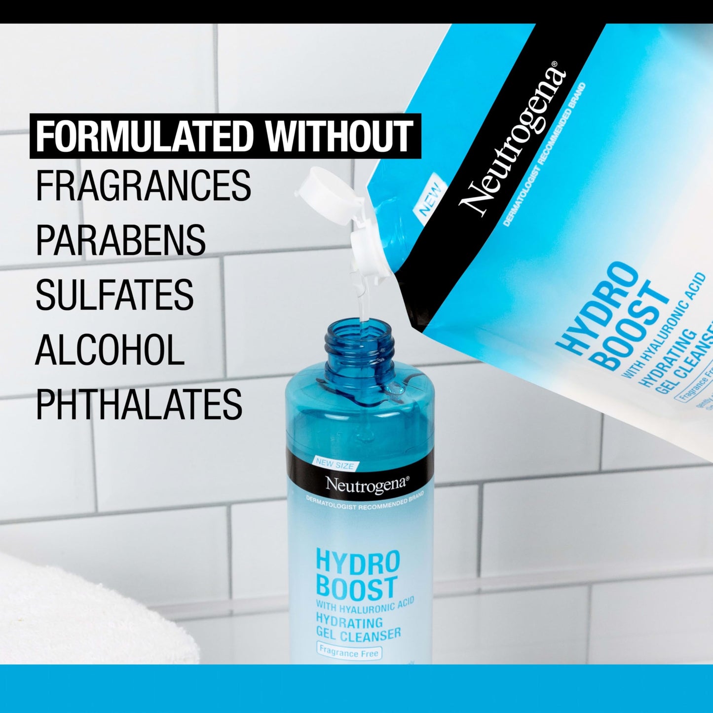 Neutrogena Hydro Boost Fragrance Free Hydrating Gel Facial Cleanser with Hyaluronic Acid, Daily Foaming Face Wash & Makeup Remover, Gentle Face Wash