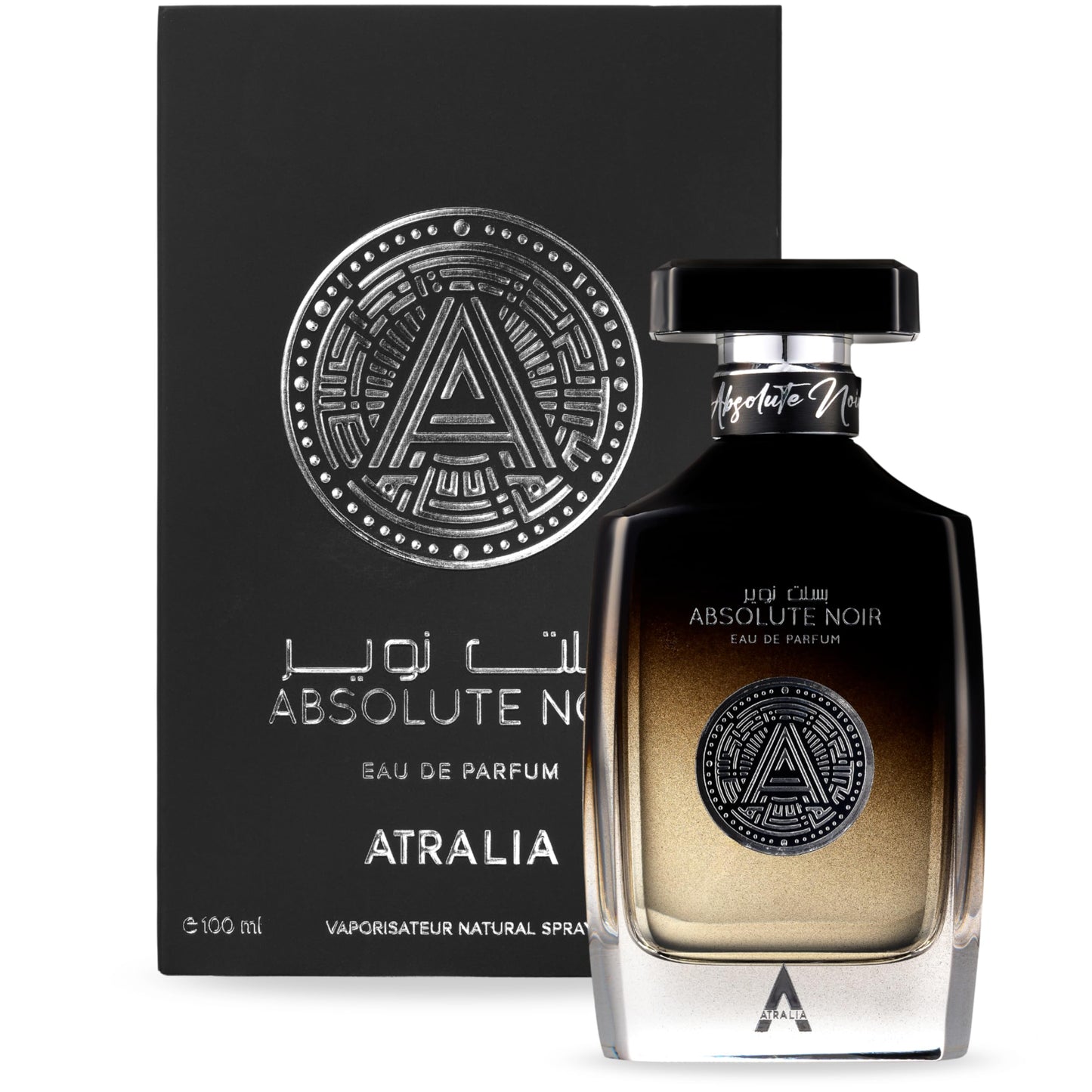 Atralia Absolute Noir Eau De Parfum for Men 100Ml 3.4Oz - Luxurious and Long Lasting Fragrances with Top Notes of Bergamot, Lemon, Grapefruit, Pink