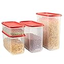 Rubbermaid Modular Canisters, Food Storage Container, BPA-free, 8-piece Set, Red (1776474)