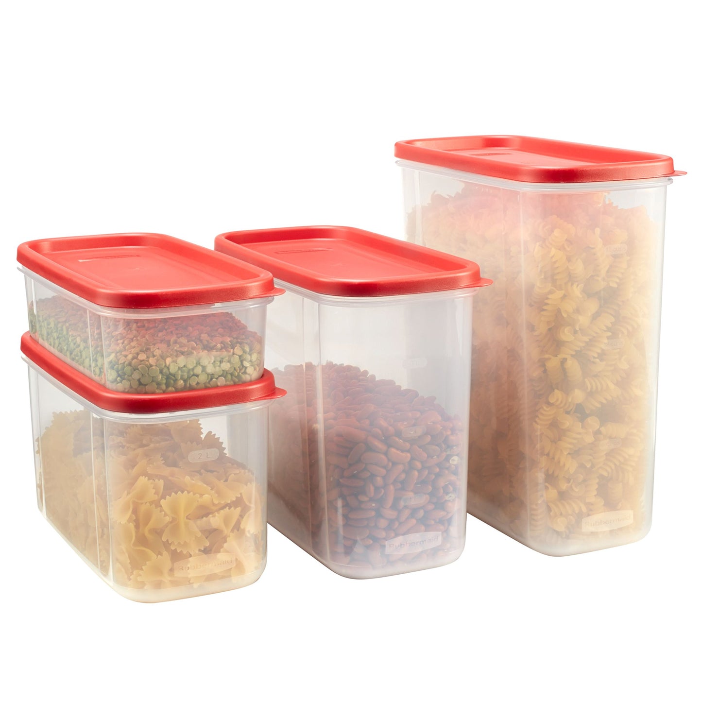 Rubbermaid Modular Canisters, Food Storage Container, BPA-free, 8-piece Set, Red (1776474)