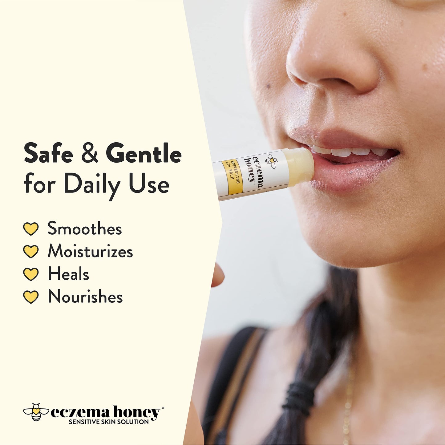 ECZEMA HONEY Nourishing Lip Balm - Organic Chapstick for Sensitive Skin - Daily Lip Moisturizer for Very Dry Lips - Mango Butter & Honey Lip Balm