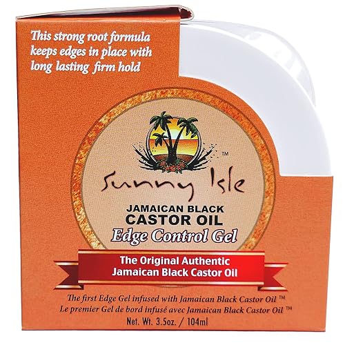 Sunny Isle Jamaican Castor Oil Edge Hair Gel 3.5 Ounce Jar (103ml) (3 Pack)