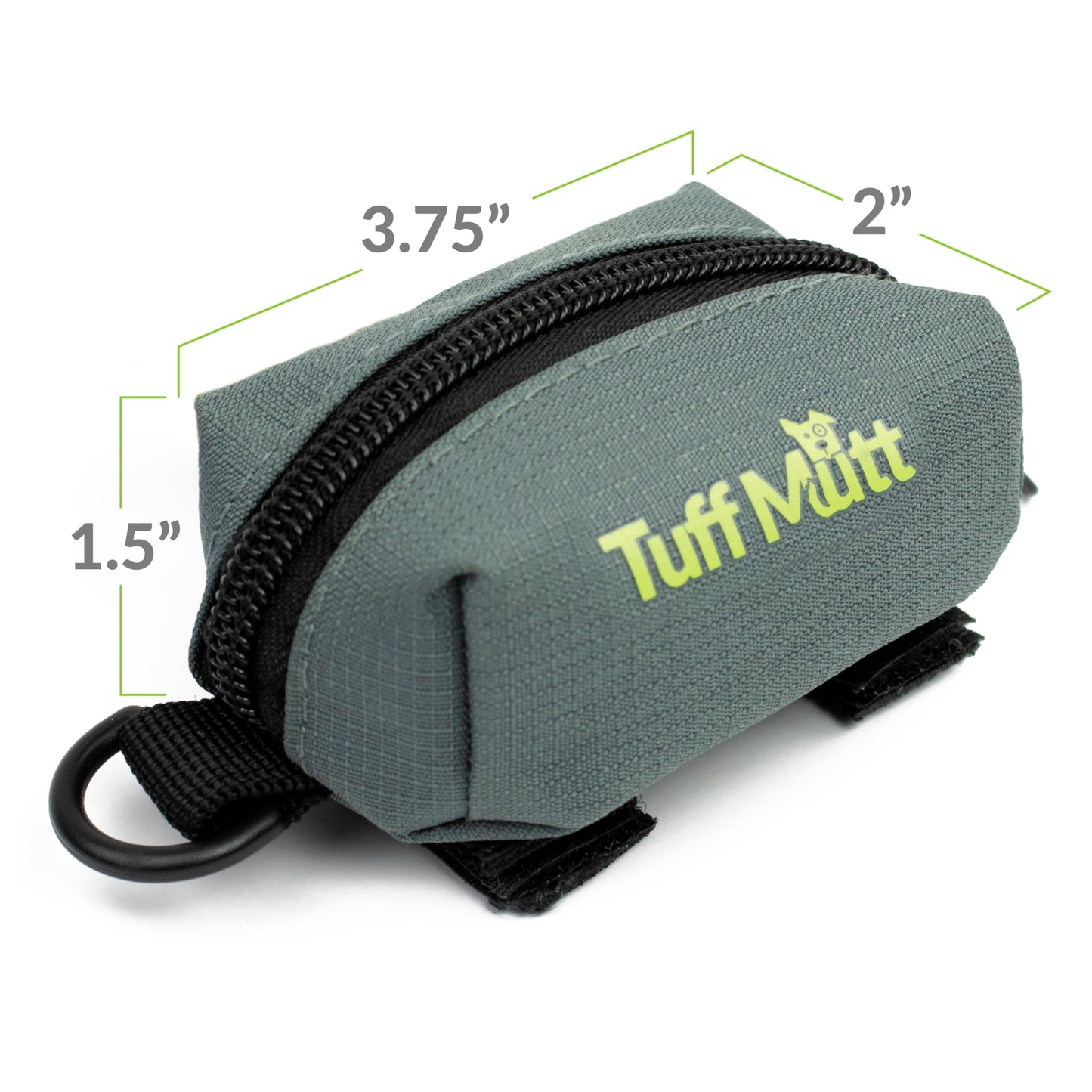 Tuff Mutt Dog Poop Bag Holder for Leash, Lightweight Dispenser for Pet Waste Bags, Easy Cleanup Accessory for All Leashes, Includes Bags