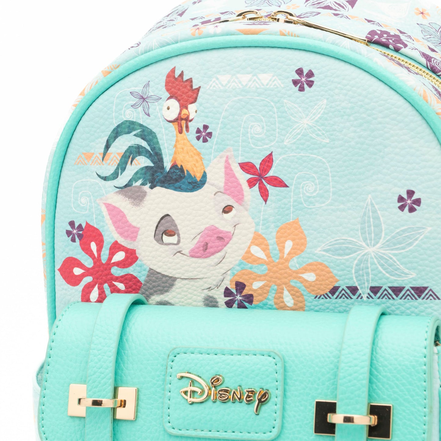 Wondapop - Moana Featuring Pua and Hei Hei 11"" Vegan Leather Fashion Mini Backpack, Blue