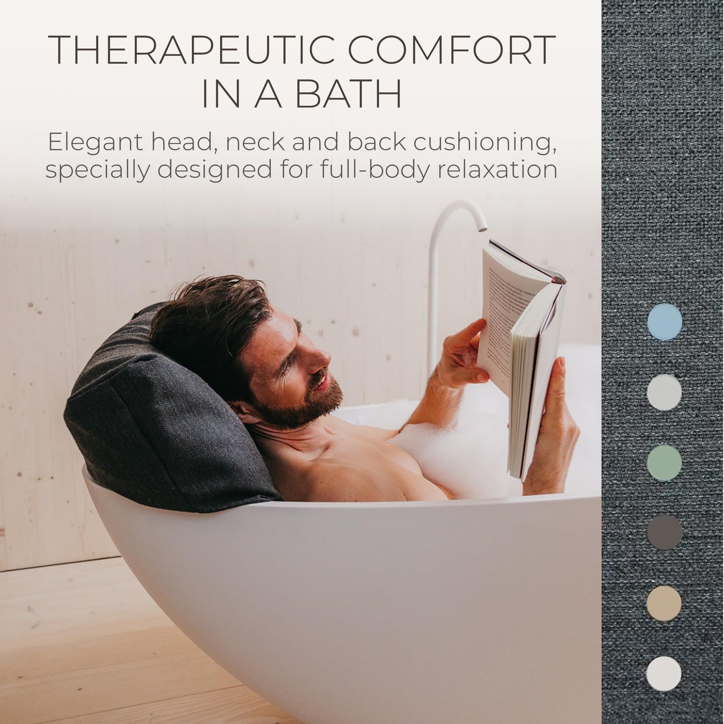 BADESOFA® Luxury Bath Pillow M - Lusciously Soft & Comfortable Tub Pillow for Bathtub - Washable & Quick-Drying Bath Back Pillow - Non-Slip Full Body Beauty and Personal Care BADESOFA