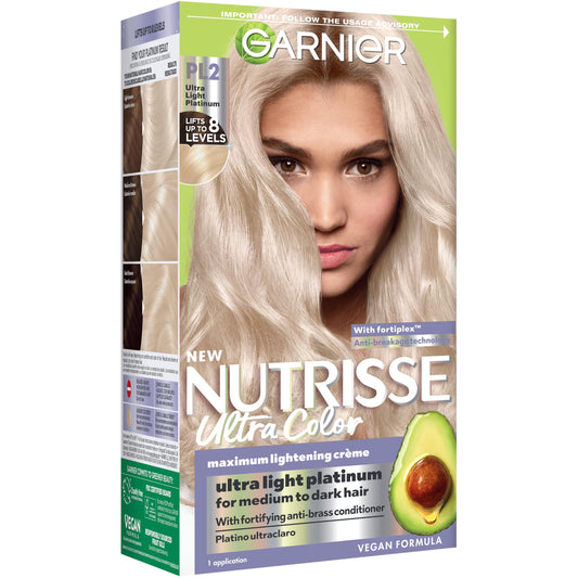 Garnier Nutrisse Ultra Color Hair Color, Permanent Hair Dye for Up to 8 Weeks of Bold, Vibrant, Fade-Resistant Results, Vegan & Cruelty-Free, PL2 Beauty & Personal Care Garnier