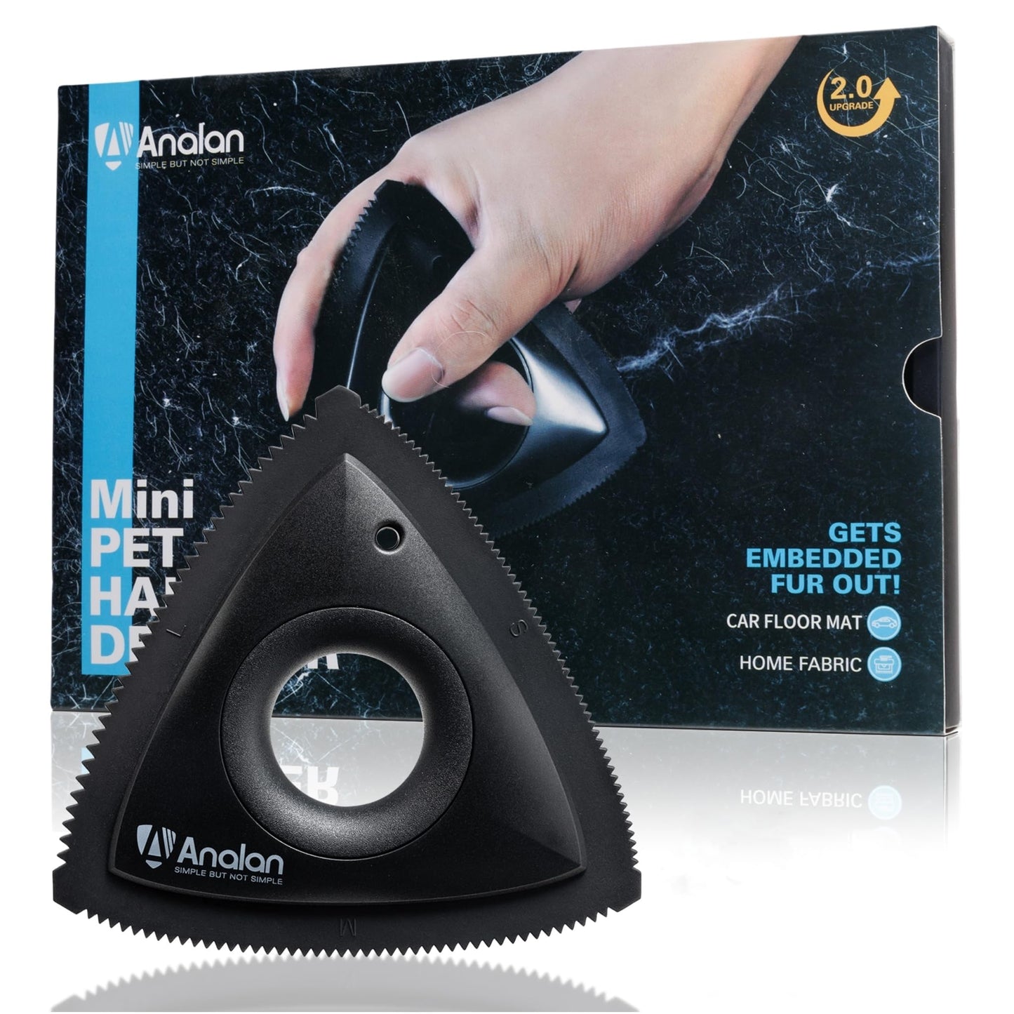 Analan Mini Pet Hair Remover for Car Detailing – Triangle Design Removes Dog Hair from Car Interior, Carpet, Couch, Furniture, Lint – Jet Black          Ask ChatGPT