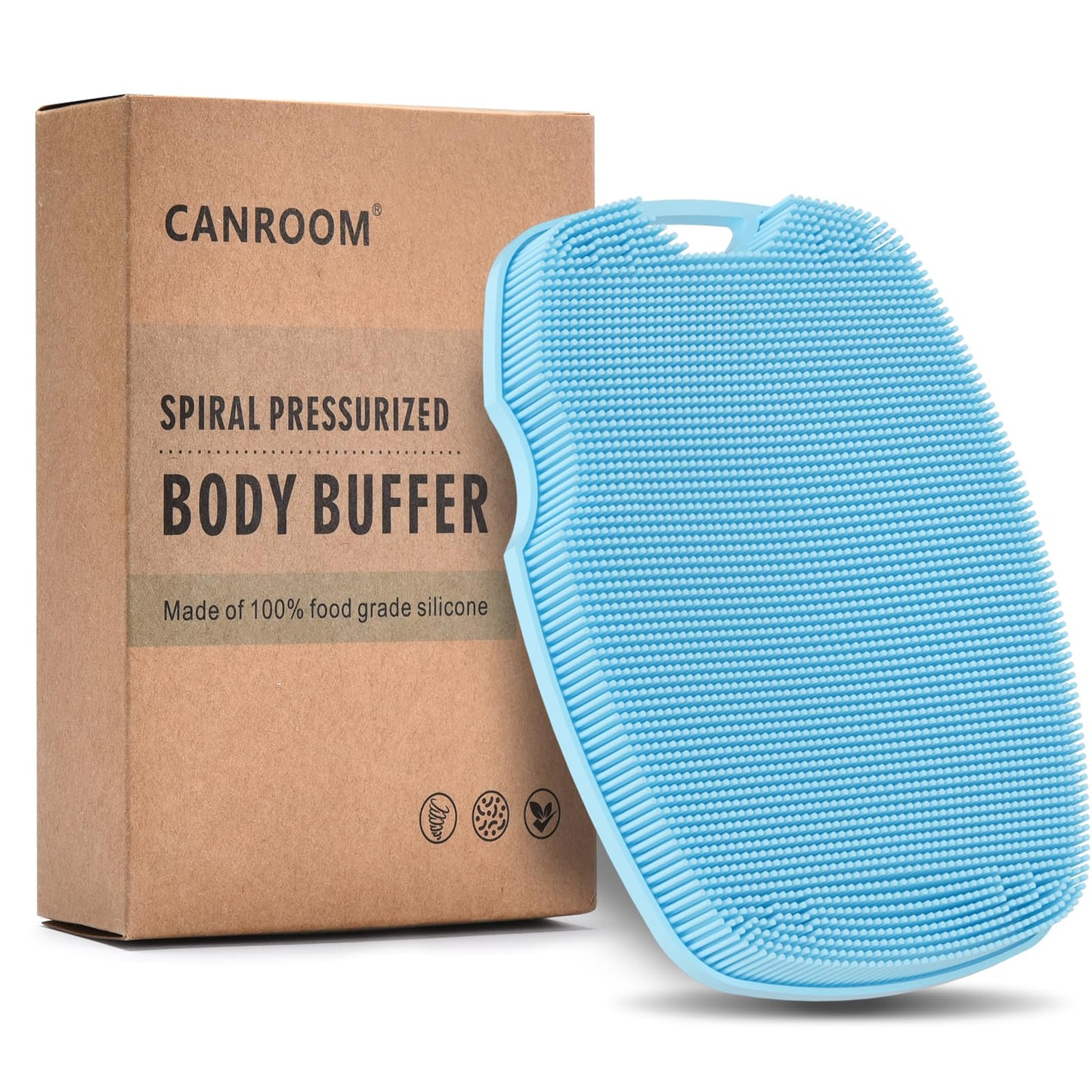 Canroom Silicone Body Scrubber - Anti Zinc Infused-Highly Elastic Bristles Exfoliating Body Scrubber for Shower Body,Cellulite Reduction,Blood Beauty and Personal Care canroom Default Title