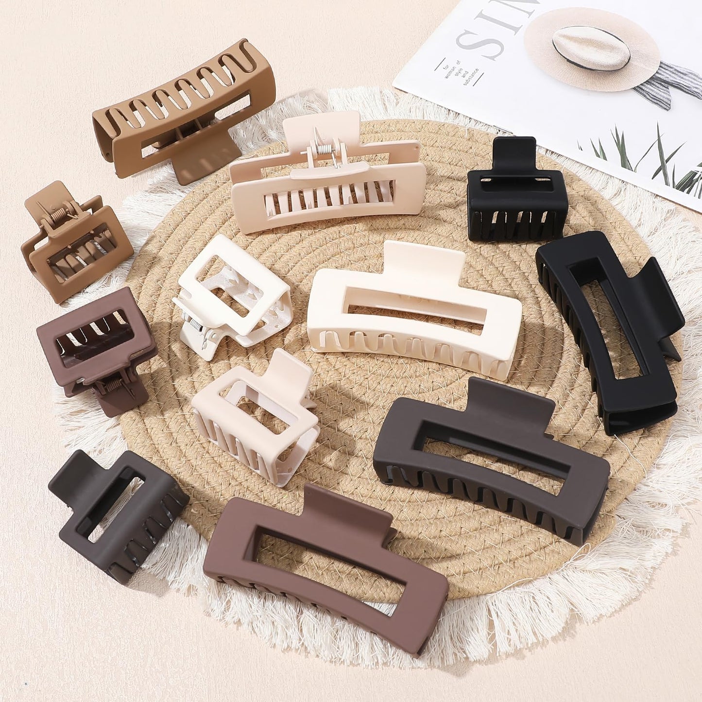 Mandydov 8 Pcs Hair Clip Set, Large Non-slip Leaf Shape Matte Hair Clips for Women Girls, Strong Hold Clips for Thick Thin Hair, Multicolor Beauty and Personal Care Mandydov