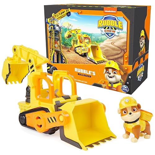 Rubble & Crew, Rubble’s Bulldozer Toy Truck with Movable Parts and a Collectible Action Figure, Kids Toys for Ages 3 and Up
