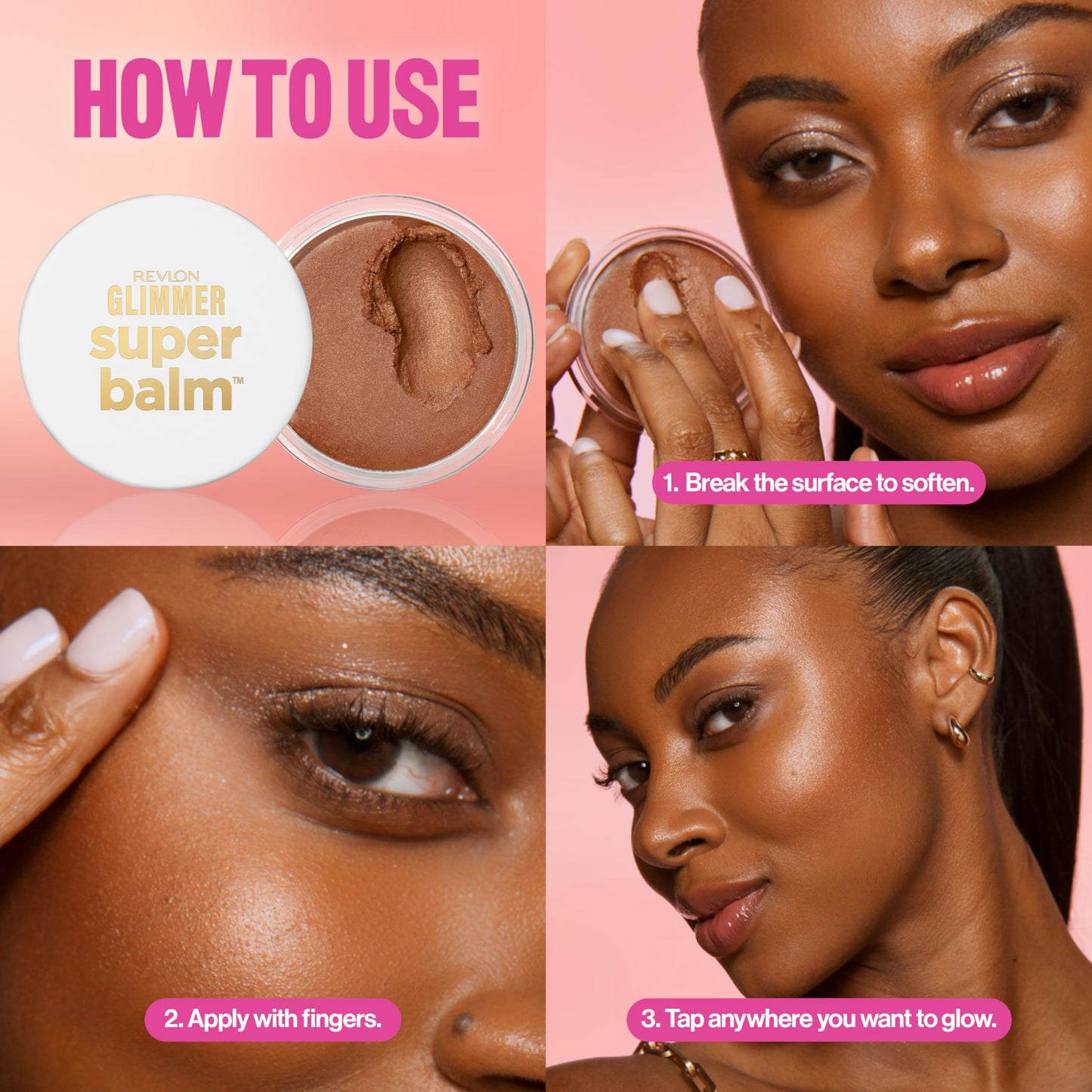 Revlon Glimmer Super Balm, Multi-Use Face Highlighter Makeup for a Glowy Finish, 001 Chill Vibes, 0.06 oz